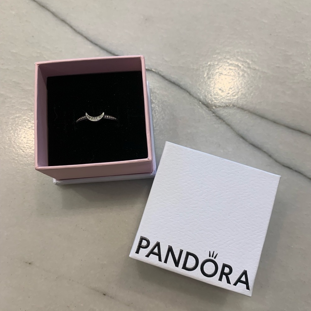 Pandora Crescent Moon Beaded Ring